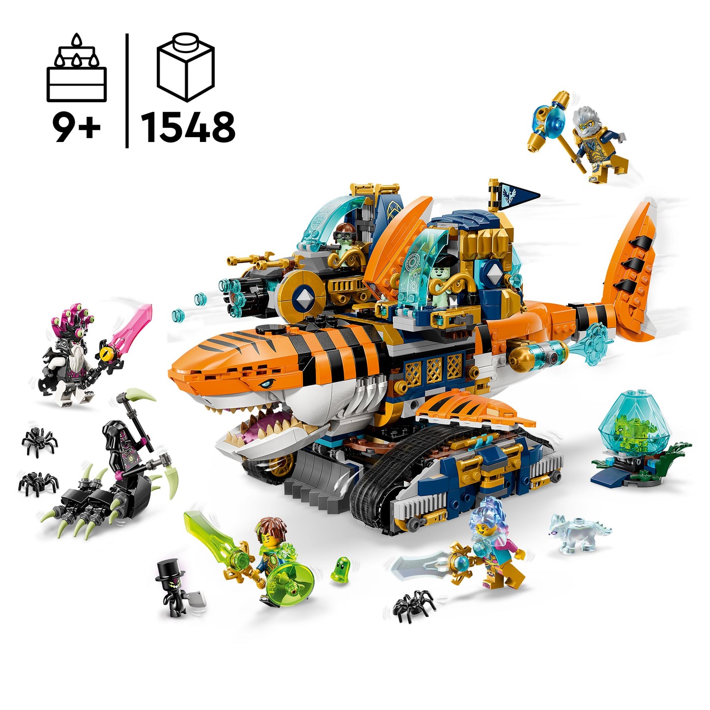 LEGO® DREAMZzz™ Tijgerhaaitank - Bouwset voor Kinderen - 2 Bouwmogelijkheden en 5 Minifiguren - 71515