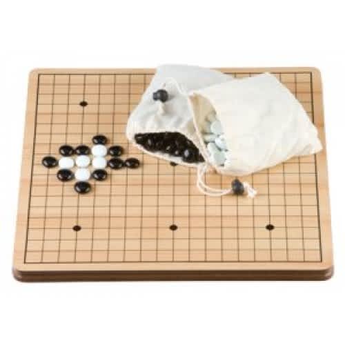 Go spel 36 cm. MDF Bord/stenen Flats Glas