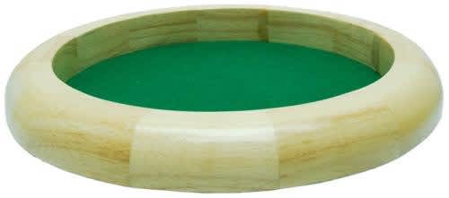 Dobbelpiste: Blank Hout rond 30cm Groen Vilt
