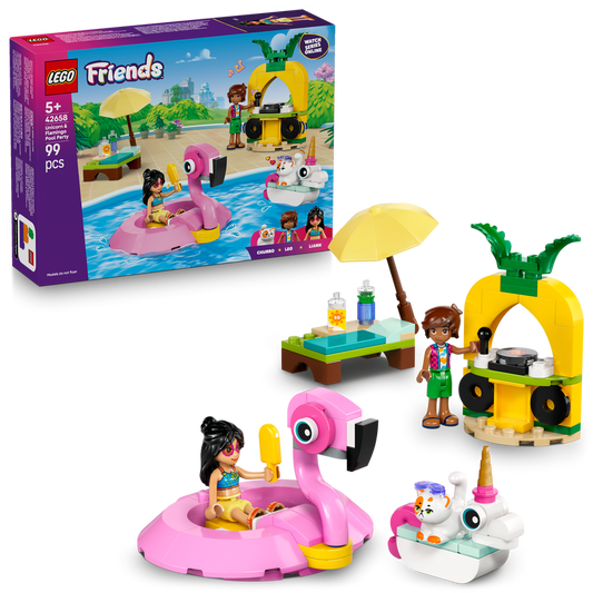 LEGO Zwembadfeestje met flamingo en eenhoorn 42658 Friends