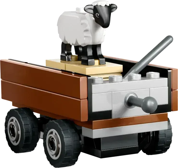 LEGO Rode tractor met aanhanger en schapen 60461 City