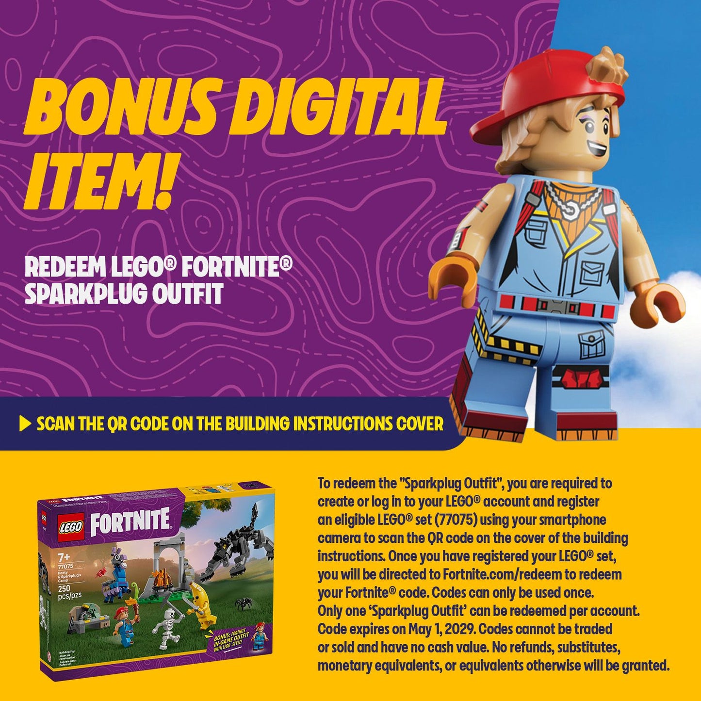 LEGO Peely en Sparkplugs kamp 77075 Fortnite