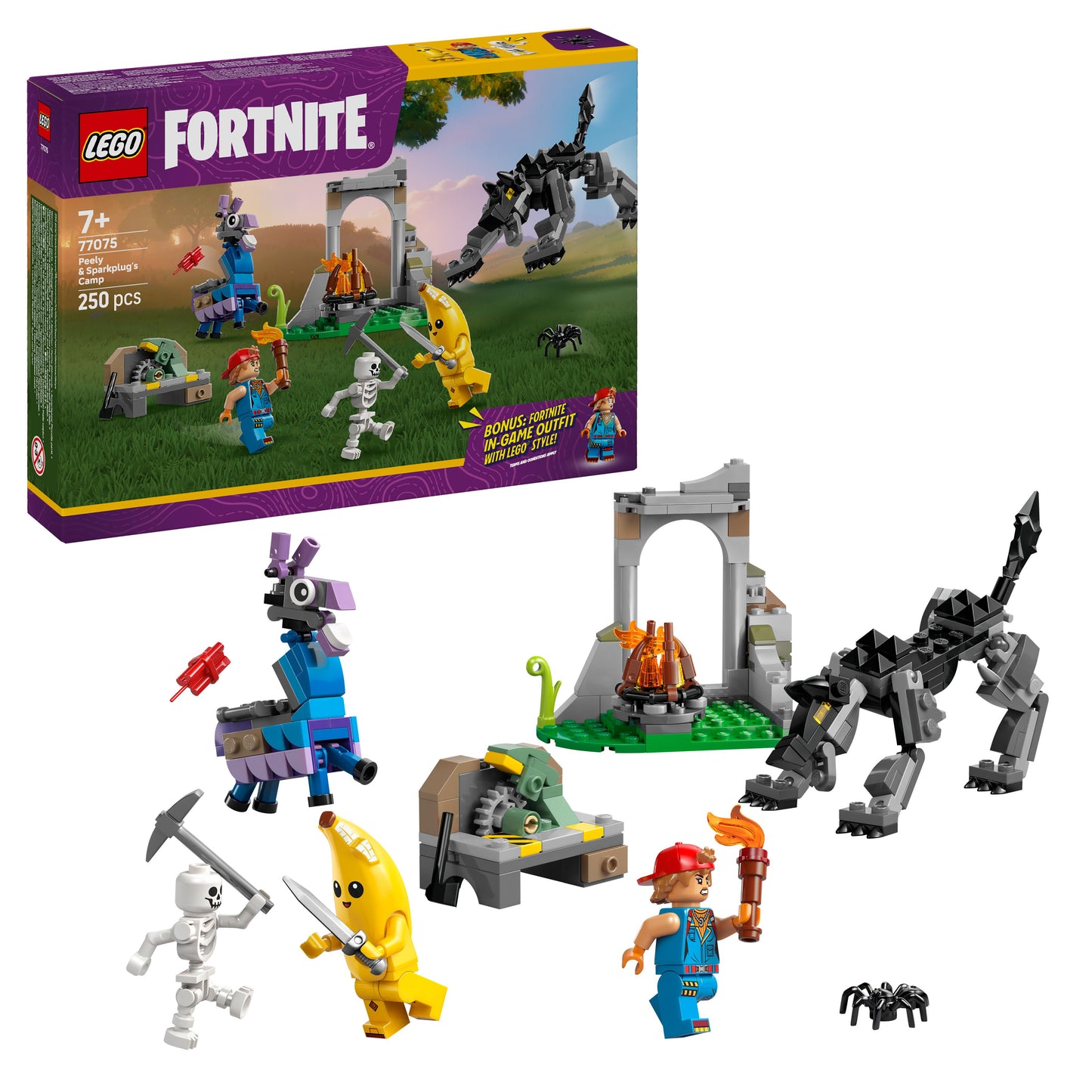 LEGO Peely en Sparkplugs kamp 77075 Fortnite